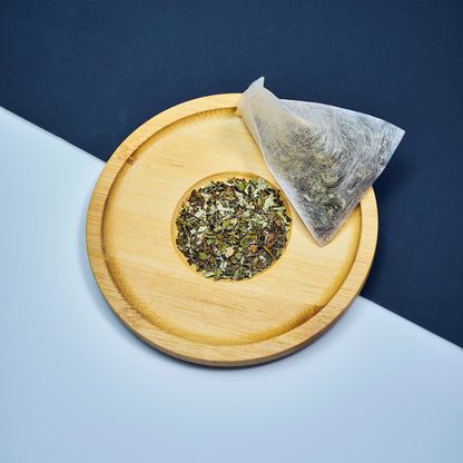Cooling Mint Herbal Tea by Our Tea Collection, served hot and iced, represents the essence of herbal tea blends with its invigorating peppermint and eucalyptus, ideal for those seeking refreshing caffeine-free tea and herbal tea infusions.