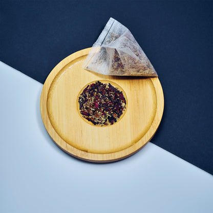 Image showcasing Blessings Herbal Tea by Our Tea Collection, a caffeine-free blend of thyme, hibiscus, rooibos, and rosemary, promoting health with its rich antioxidants and unique herbal tea infusions perfect for wellness, alongside other health teas and organic healthy drinks.
